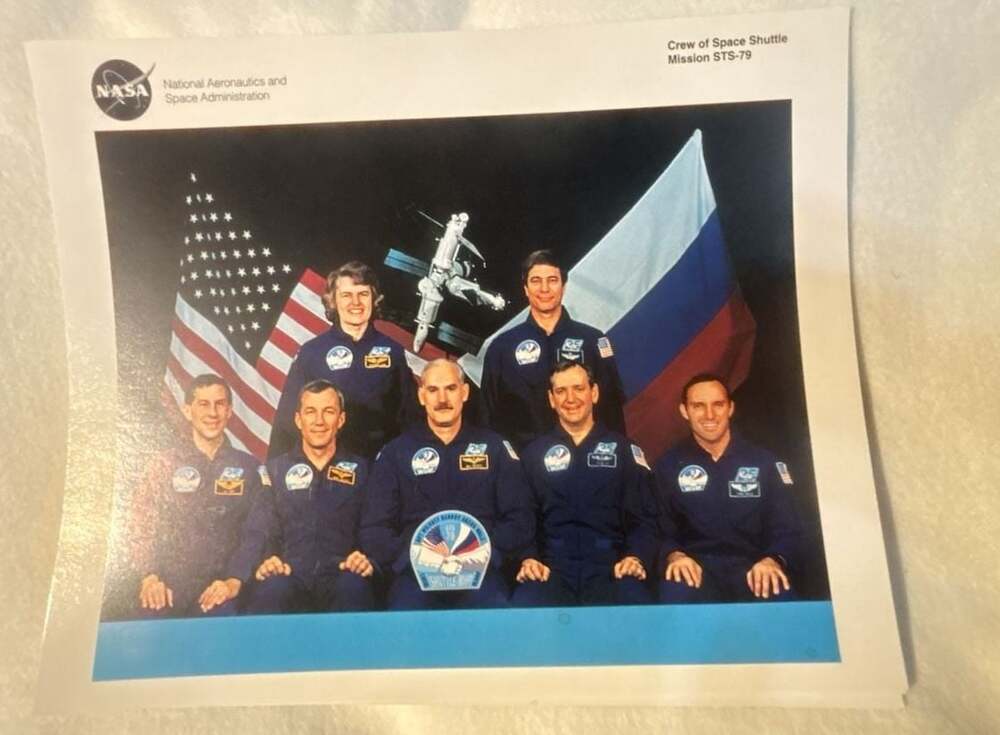 NASA Official STS-79 Space Shuttle Mission Crew Lithograph Fact Card